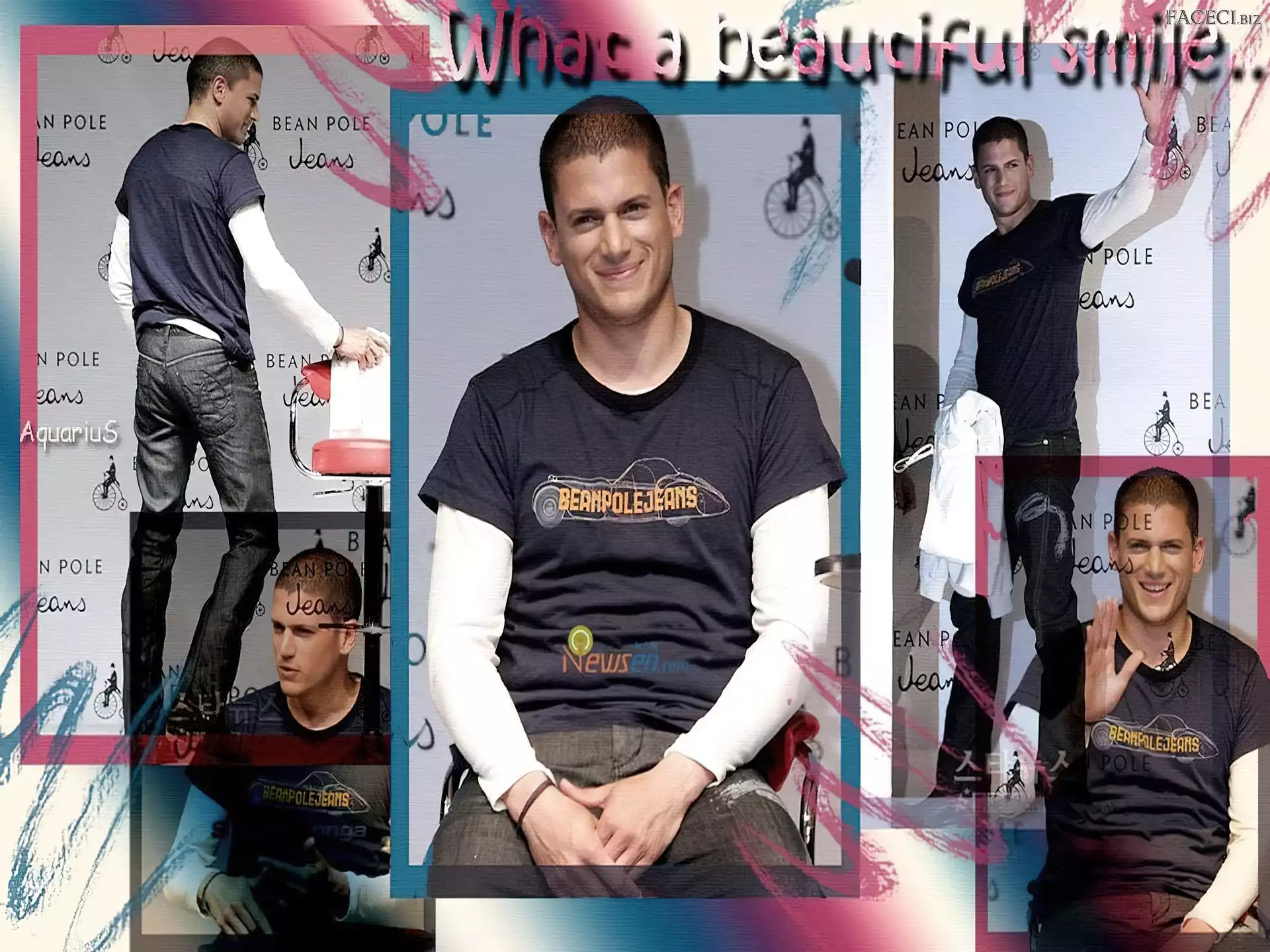 Wentworth Miller, granatowy t-shirt